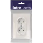 Розетка Intro Accent 6-205-06 , 2X2P+E Schuko, 16А-250В, IP20, СУ, AL/CU, перламутр