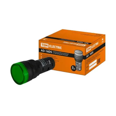 Лампа AD-16DS(LED)матрица d16мм зеленый 24В AC/DC  | SQ0702-0058 | TDM
