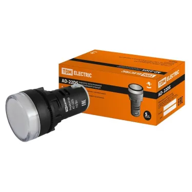 Лампа AD-22DS(LED)матрица d22мм белый 110В AC/DC  | SQ0702-0028 | TDM