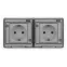 Розетка Эксперт 11-2523-01 2х2P+E гориз. IP55, 16A-250В, СУ, белый