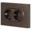 Розетка Intro Accent 6-205-08 2X2P+E Schuko, 16А-250В, IP20, СУ, AL/CU, бронза