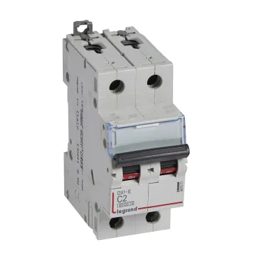 Выключатель автоматический двухполюсный 2А C DX3-E 6kA/6kА