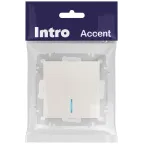 Выключатель Intro Accent 6-102-06 с подсветкой, 10А-250В, IP20, СУ, AL/CU, перламутр