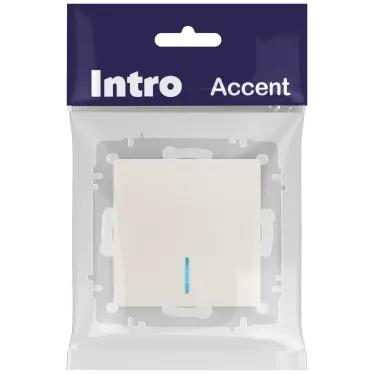Выключатель Intro Accent 6-102-06 с подсветкой, 10А-250В, IP20, СУ, AL/CU, перламутр