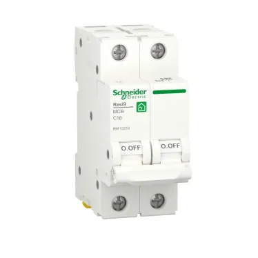 Выключатель автоматический двухполюсный С 16А 2P 6000A RESI9 | R9F12216 | Schneider Electric