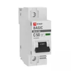 Выключатель автоматический однополюсный 1P 50А (C) 10kA ВА 47-100 EKF Basic | mcb47100-1-50C-bas | EKF