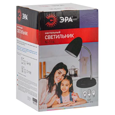 Светильник настольный N-116-Е27-40W-BK черный (16/96)