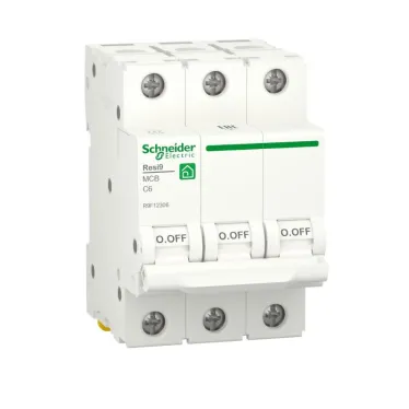 Выключатель автоматический трехполюсный С 6А 3P 6000A RESI9 | R9F12306 | Schneider Electric