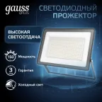 Прожектор светодиодный ДО 150 Вт 18000 лм 6500К AC 220В IP65 250х32х335мм матрированное закаленное стекло Qplus Gauss