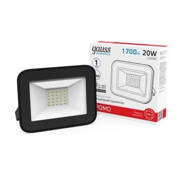 Прожектор светодиодный ДО 20 Вт 1700 лм 6500К AC 220В IP65 102х113х24мм Elementary PROMO G2 Gauss