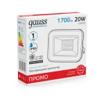 Прожектор светодиодный ДО 20 Вт 1700 лм 6500К AC 220В IP65 102х113х24мм Elementary PROMO G2 Gauss