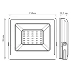 Прожектор светодиодный ДО 30 Вт 2700 лм 6500К AC 220В IP65 126х136х30мм Elementary G2 Gauss