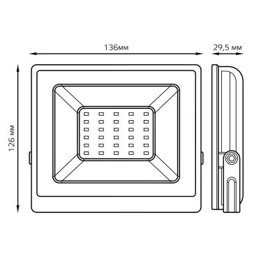 Прожектор светодиодный ДО 30 Вт 2700 лм 6500К AC 220В IP65 126х136х30мм Elementary G2 Gauss