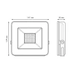 Прожектор светодиодный ДО 30 Вт 2550 лм 6500К AC 220В IP65 118х131х30мм Elementary PROMO Gauss