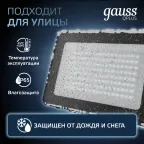 Прожектор светодиодный ДО 100 Вт 12000 лм 6500К AC 220В IP65 210х32х283мм матрированное закаленное стекло Qplus Gauss