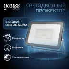 Прожектор светодиодный ДО 50 Вт 6000 лм 6500К AC 220В IP65 150х28х185мм матрированное закаленное стекло Qplus Gauss