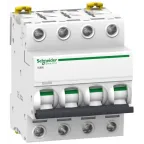 Выключатель автоматический четырехполюсный iC60L 63А C 15кА | A9F94463 | Schneider Electric