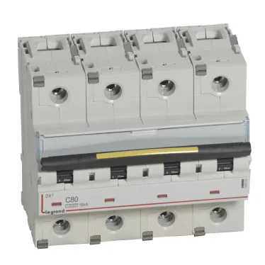 Выключатель автоматический четырехполюсный 80А C DX3 10kА/16kА