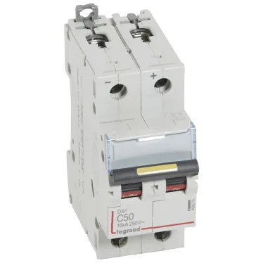 Выключатель автоматический двухполюсный 50А C DX3 10/16kА DC
