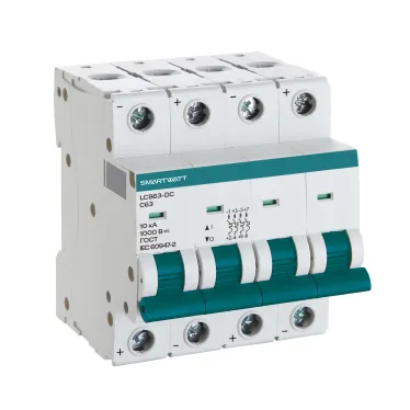 Выключатель автоматический модульный 10 А 4P C 10 кА SMARTWATT PDE LCB63H-DC-C10/4
