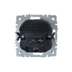 BRITE Розетка с заземлением с защитными шторками 16А с USB A+A 2,1А РЮш10-1-БрА алюминий