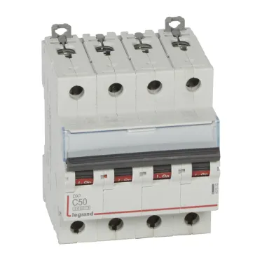Выключатель автоматический четырехполюсный 50А С DX3 6kA/10kA