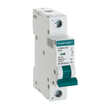 Выключатель автоматический модульный 2 А 1P C 10 кА SMARTWATT PDE LCB63H-DC-C2/1