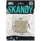 SKANDY Выключатель 2-клавишный проходной с индикацией 10А SK-V10B бежевый IEK