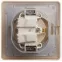 GLOSSA Розетка с заземлением со шторками с крышкой бежевая в сборе IP44