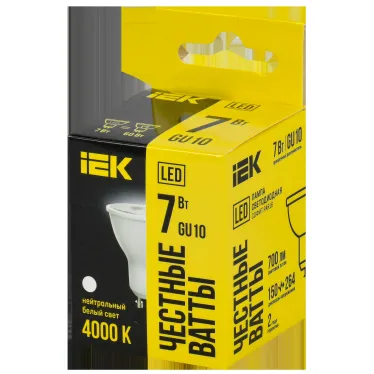 Лампа LED PAR16 Lens софит 7Вт 230В 4000К GU10 IEK