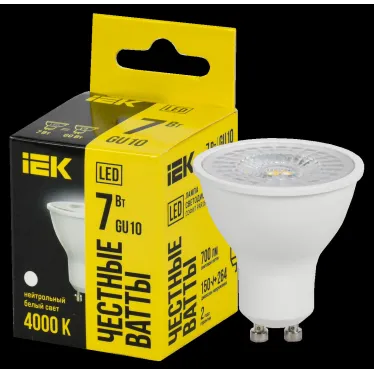 Лампа LED PAR16 Lens софит 7Вт 230В 4000К GU10 IEK