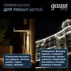 Прожектор светодиодный ДО 200 Вт 21000 лм 6500К AC 220В IP65 290х32х400мм матрированное закаленное стекло Qplus Gauss