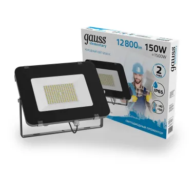 Прожектор светодиодный ДО 150 Вт 13500 лм 6500К AC 220В IP65 286х295х39мм Elementary G2 Gauss