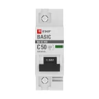 Выключатель автоматический однополюсный 1P 50А (C) 10kA ВА 47-100 EKF Basic | mcb47100-1-50C-bas | EKF