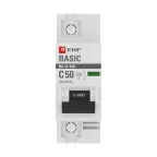 Выключатель автоматический однополюсный 1P 50А (C) 10kA ВА 47-100 EKF Basic | mcb47100-1-50C-bas | EKF