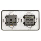 Блок розетка с выключателем Эксперт 11-7522-01 двойной IP55, 16A(10AX)-250В, СУ, белый