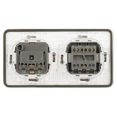 Блок розетка с выключателем Эксперт 11-7522-01 двойной IP55, 16A(10AX)-250В, СУ, белый