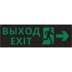 Пиктограмма ДСО-IP65-Н "Выход - вправо черный фон" | 60574DEK | DEKraft