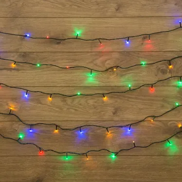 Гирлянда "Твинкл Лайт" 4 м, темно-зеленый ПВХ, 25 LED, цвет мультиколор | 303-019 | NEON-NIGHT