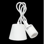 Патрон Е27 силиконовый со шнуром 1м белый | 4690612008684 | IN HOME