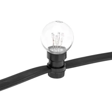 Гирлянда LED Galaxy Bulb String 10м, черный КАУЧУК, 30 ламп*6 LED ЖЕЛТЫЕ, влагостойкая IP65 | 331-321 | NEON-NIGHT