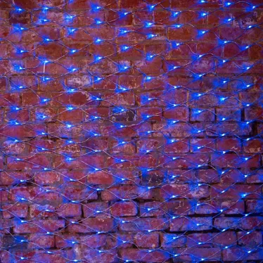 Гирлянда "Сеть" 2х1,5м, свечение с динамикой, прозрачный ПВХ, 288 LED, 230 В, цвет: Синий | 215-043 | NEON-NIGHT