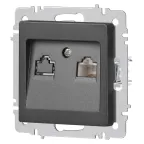 Розетка Intro Accent 6-303-07 информационная RJ45, IP20, СУ, графит