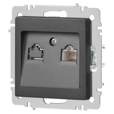 Розетка Intro Accent 6-303-07 информационная RJ45, IP20, СУ, графит