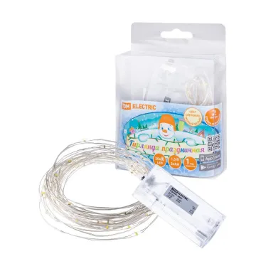 Гирлянда светодиодная "Роса20" 20LED, 2м, 3000К, 2хАА, | SQ0361-0051 | TDM ELECTRIC