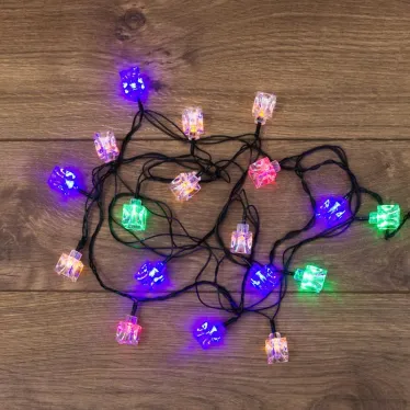 Гирлянда светодиодная "Кубики" 20 LED МУЛЬТИКОЛОР 2,8 метра с контроллером | 303-061 | NEON-NIGHT