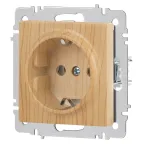 Розетка Intro Accent 6-202-11 2P+E Schuko, 16А-250В, IP20, СУ, cосна