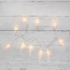 Гирлянда светодиодная Сосульки 1,5 м, 10 LED, прозрачный ПВХ, цвет свечения теплый белый, 2 х АА (батарейки не в комплекте) | 303-093 | NEON-NIGHT
