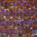 Гирлянда "Сеть" 2х0,7м, черный ПВХ, 176 LED Белые/Синие | 215-012 | NEON-NIGHT