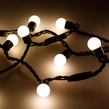 Светодиодная гирлянда ARD-BALL-CLASSIC-D17.5-20000-BLACK-200LED WARM (230V, 14W) | 025591 | Arlight
